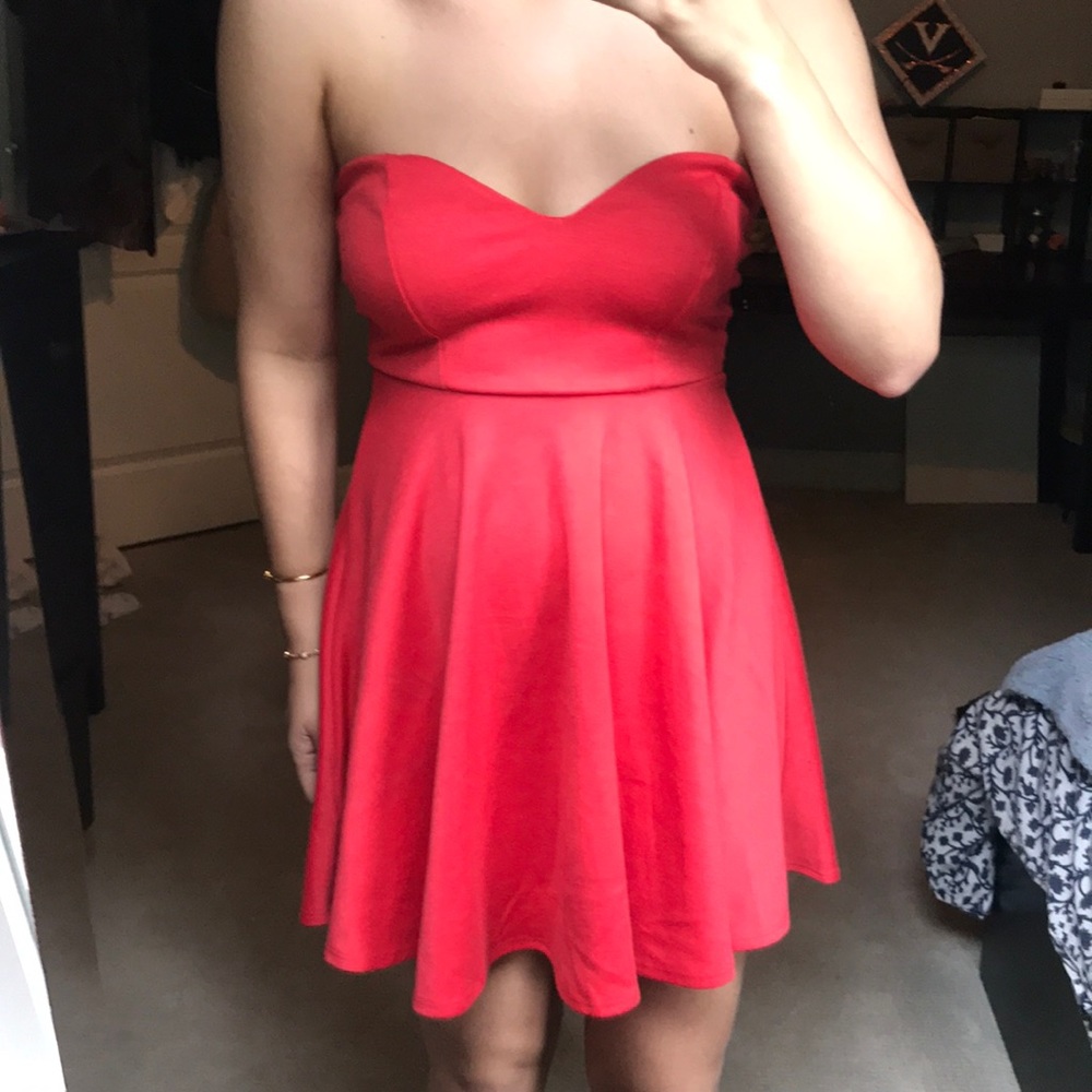 Urban Outfitters Red Strapless Mini Dress